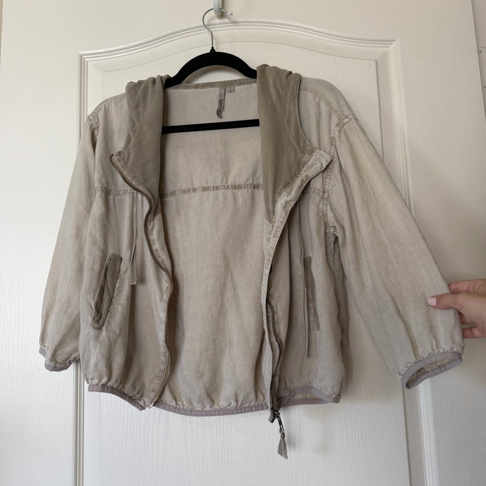 Michael Stars Beige Hooded Jacket